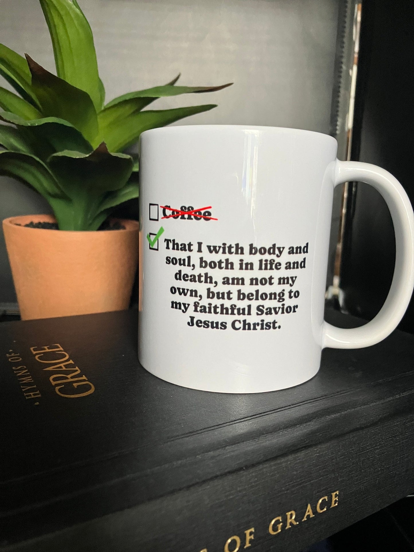 Only Comfort Heidelberg Catechism Q1 Mug