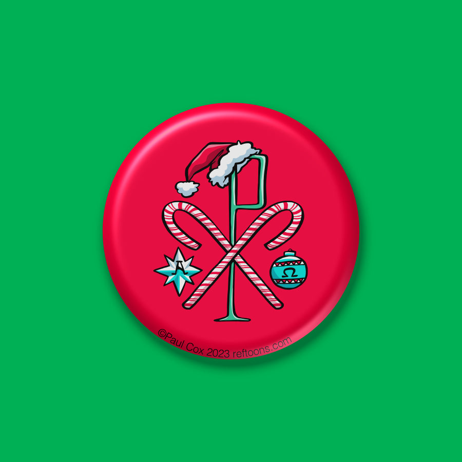 BUTTON: Christmas Chi Rho