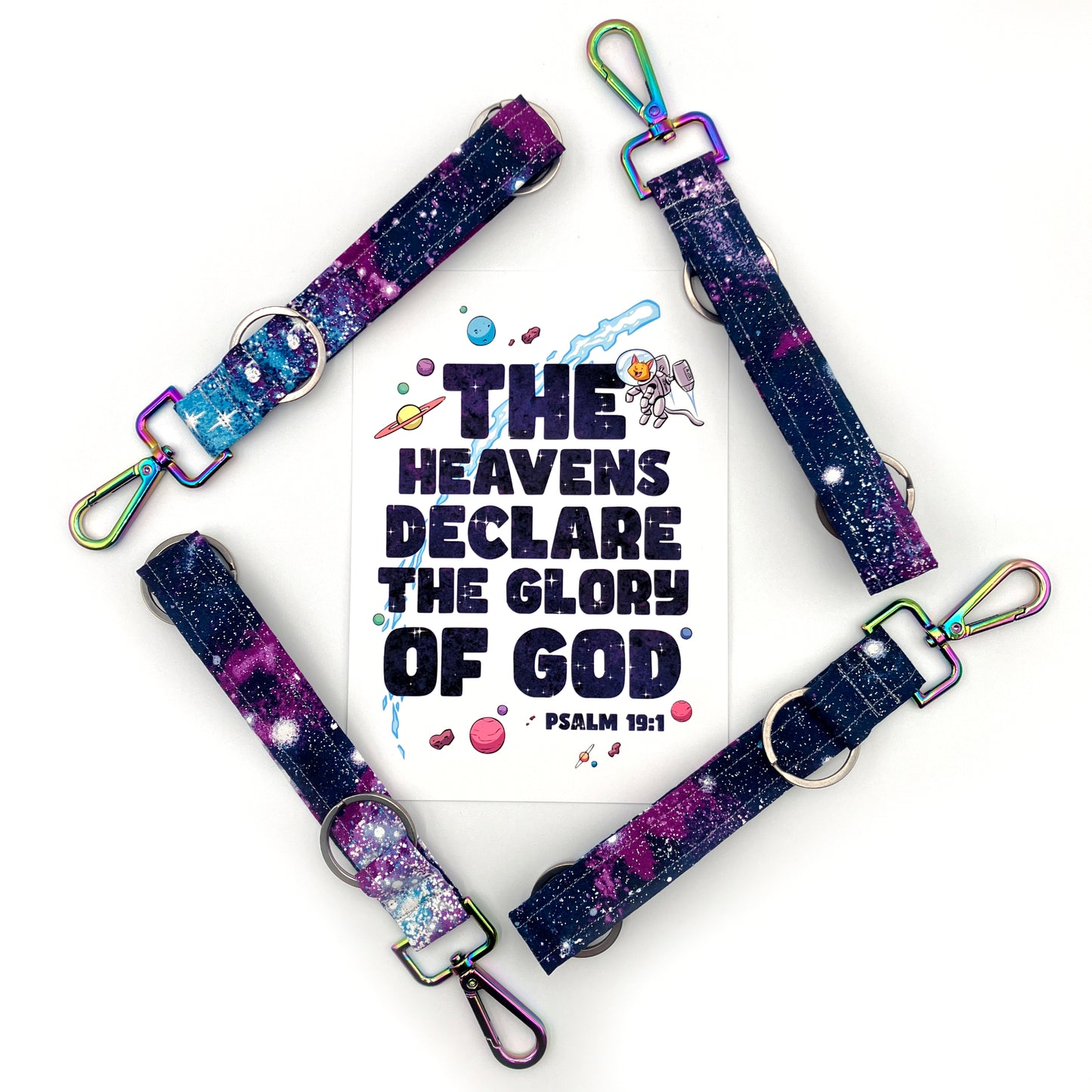 The Heavens Declare - Double Keyring Wristlet