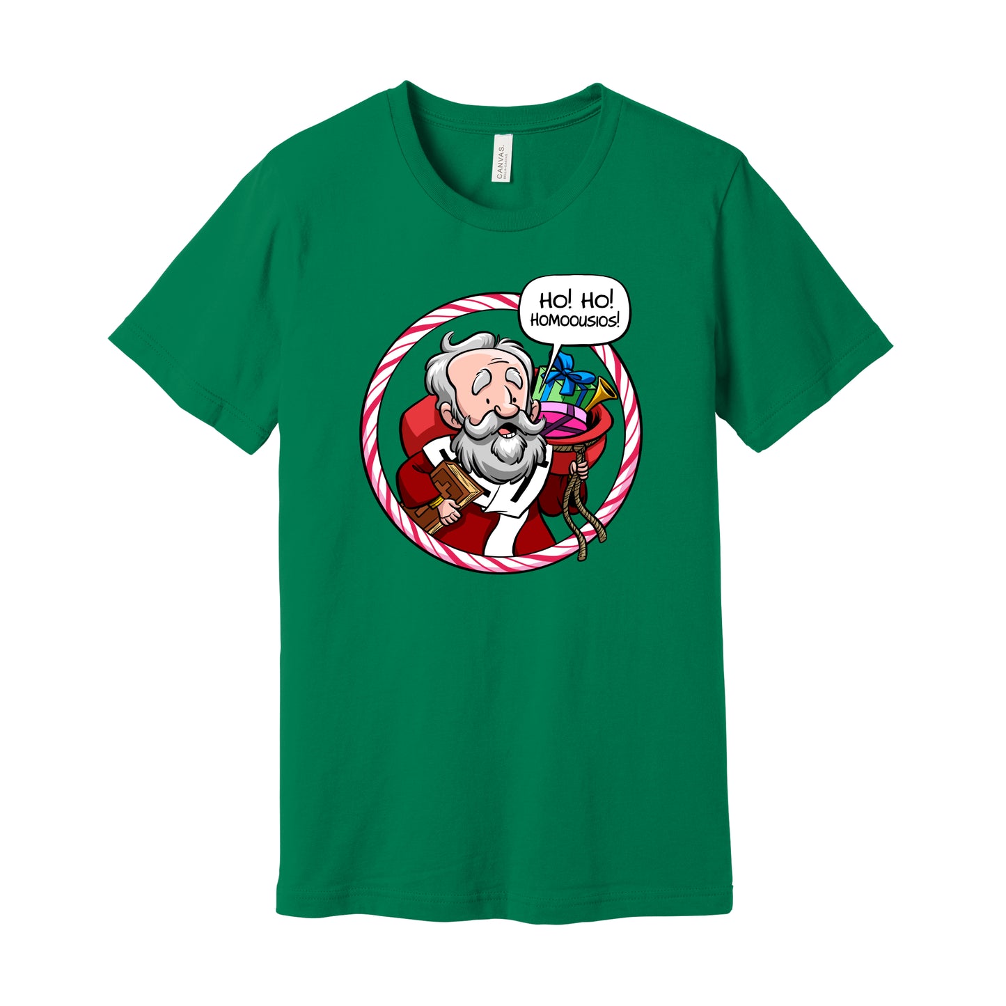 T-Shirt: Ho! Ho! Homoousios! (St. Nick)