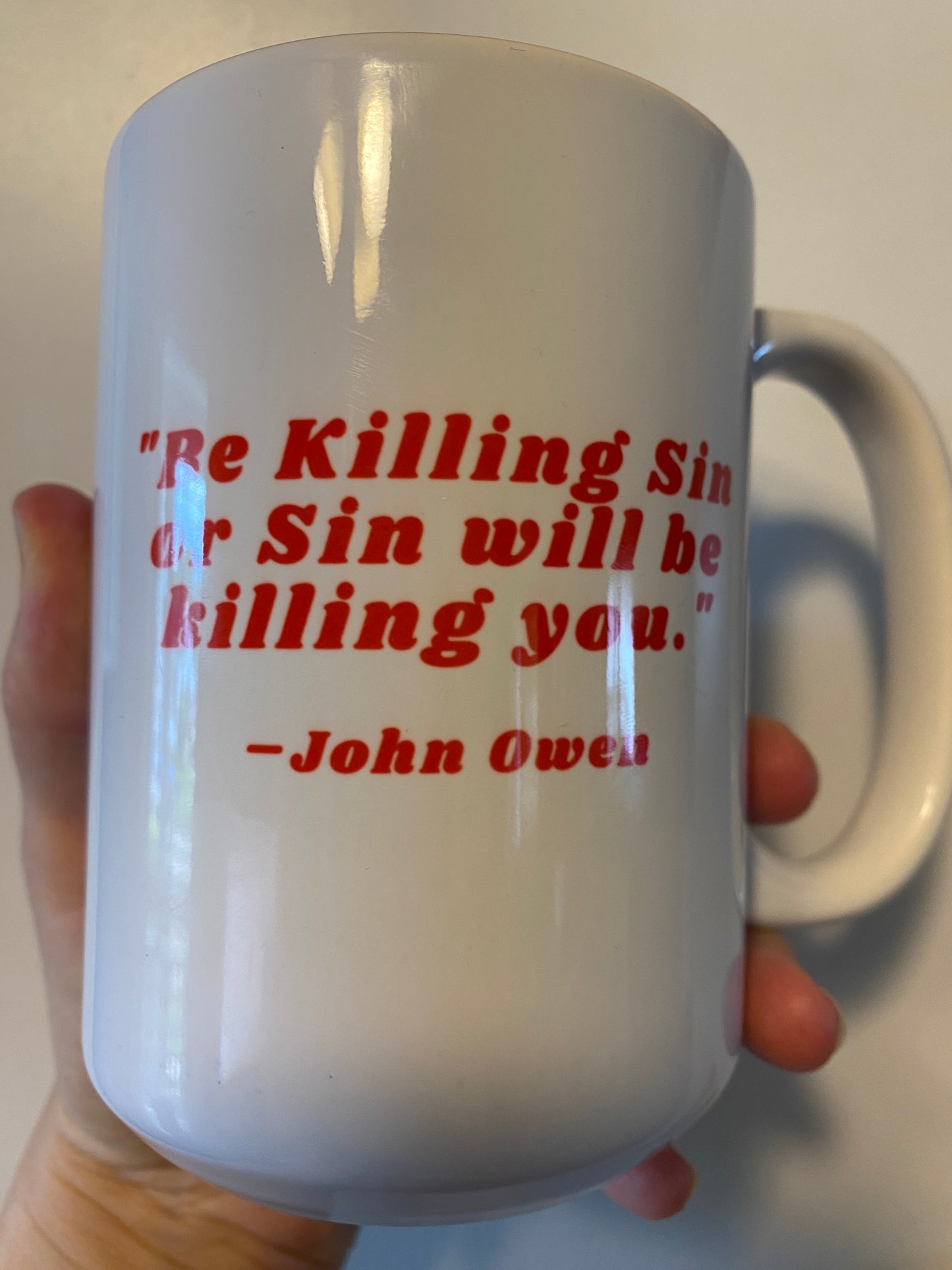 DISCOUNTED 15oz Mug - Mortify Sin (Sword)
