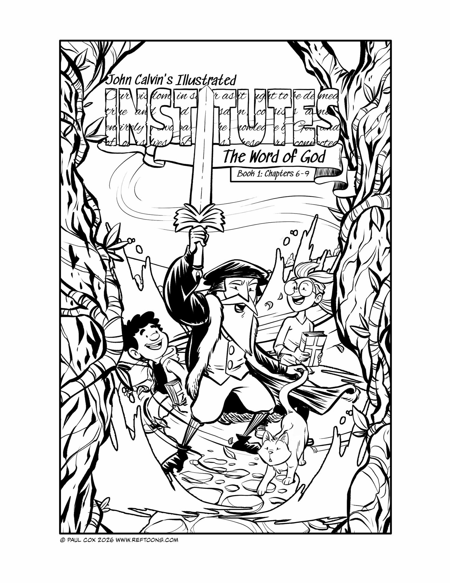 John Calvin's Illustrated Institutes Issue 2 Cover Coloring Page