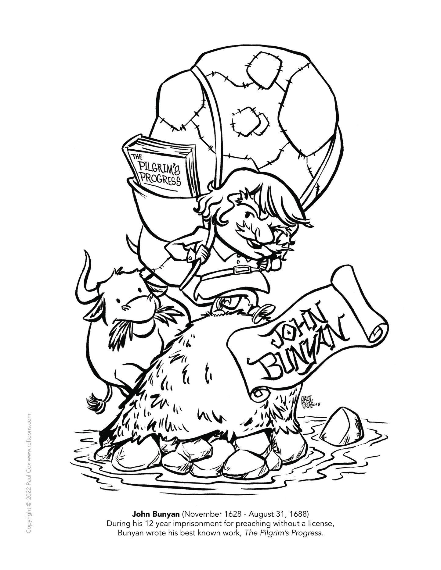 John Bunyan - Coloring Page PDF