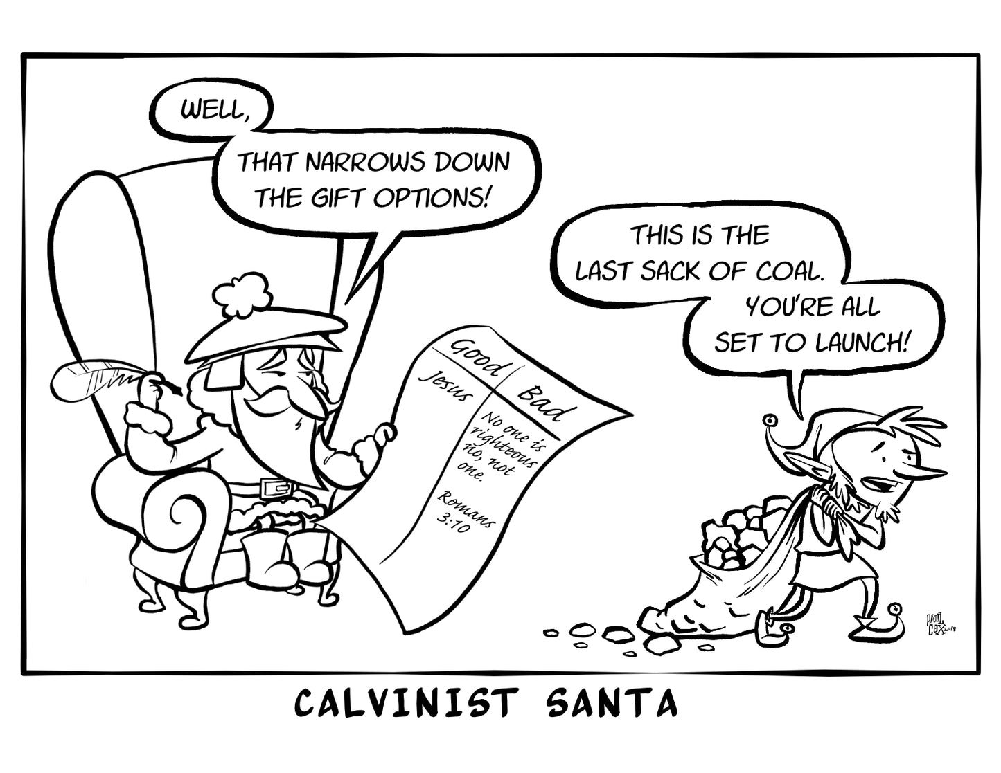 Calvinist Santa Coloring Page PDF