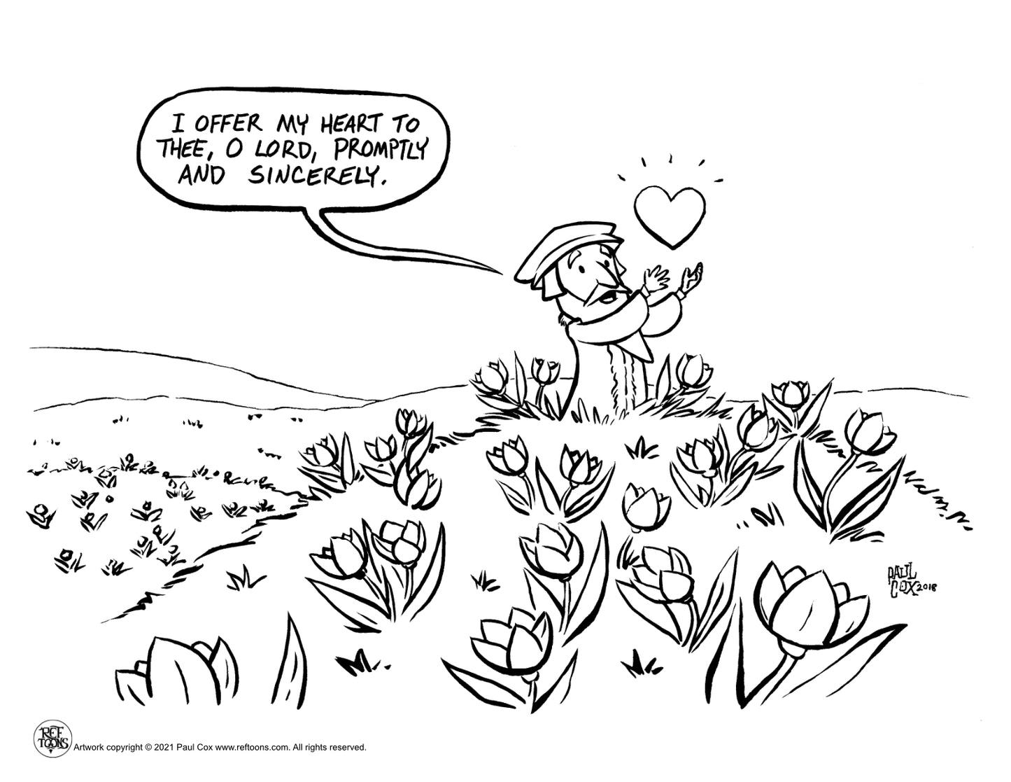 John Calvin: Offer My Heart Coloring Page PDF