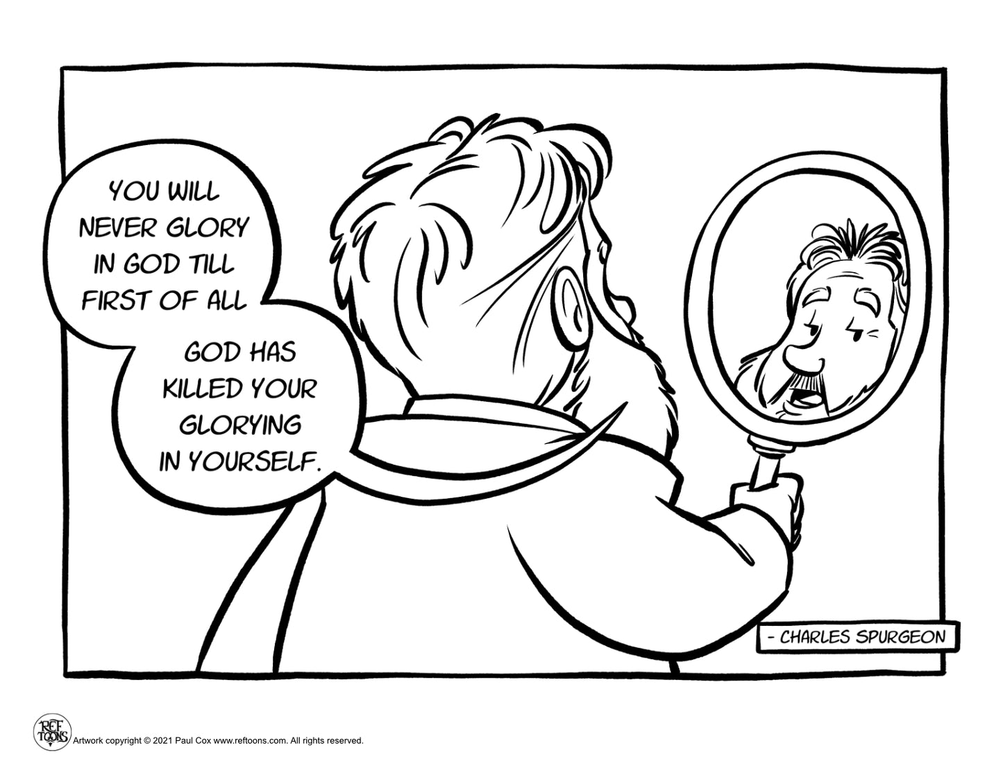 Charles Spurgeon Glory in God Coloring Page PDF