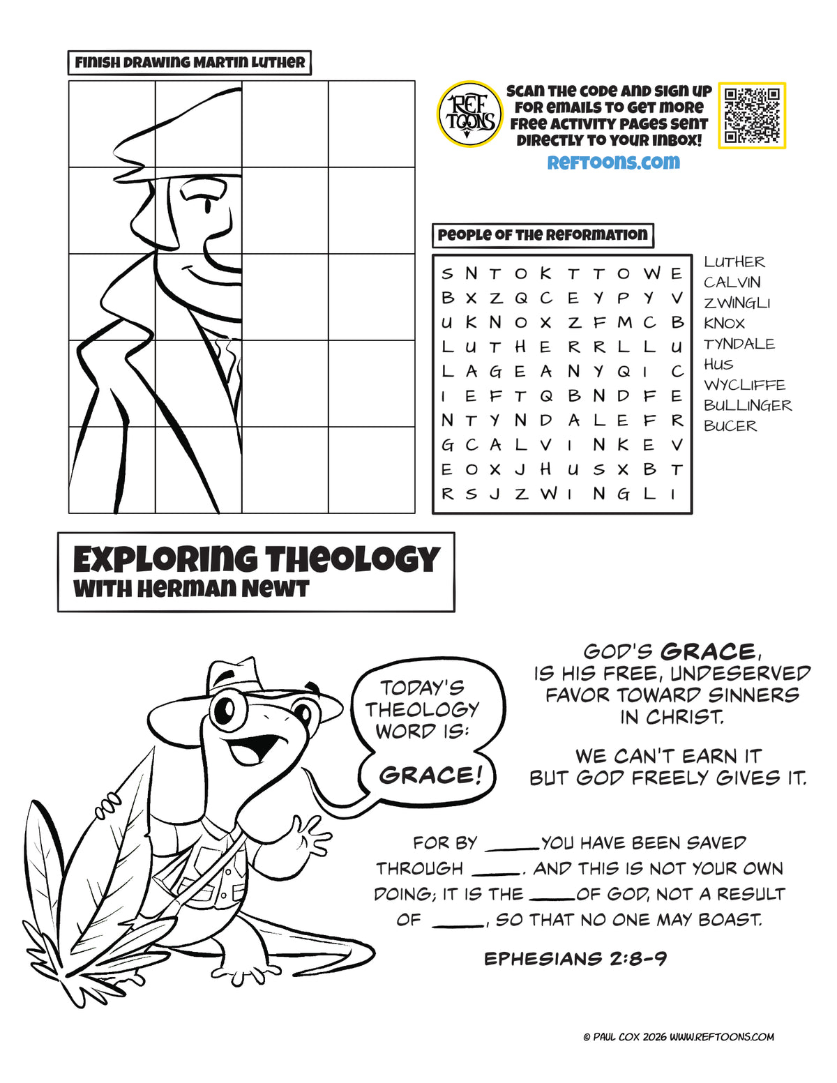 Reformation Activity Sheet PDF