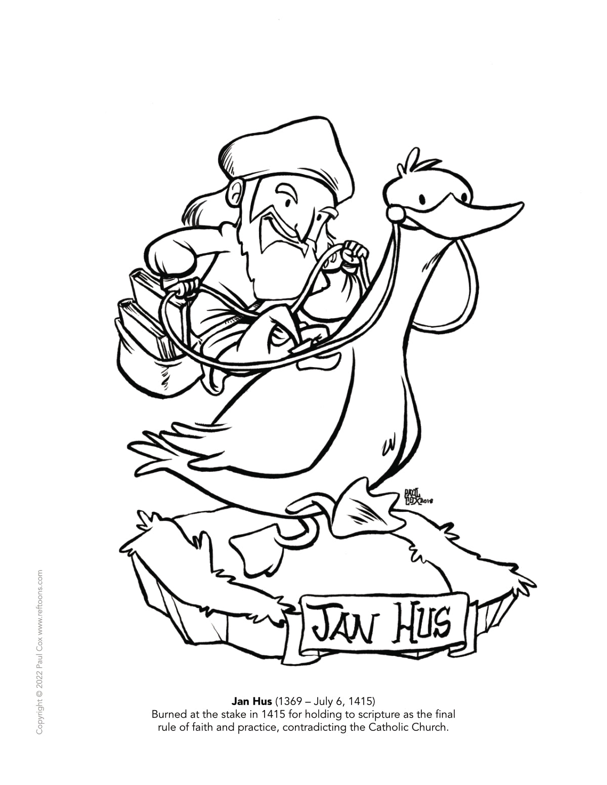 Jan Hus Coloring Page PDF