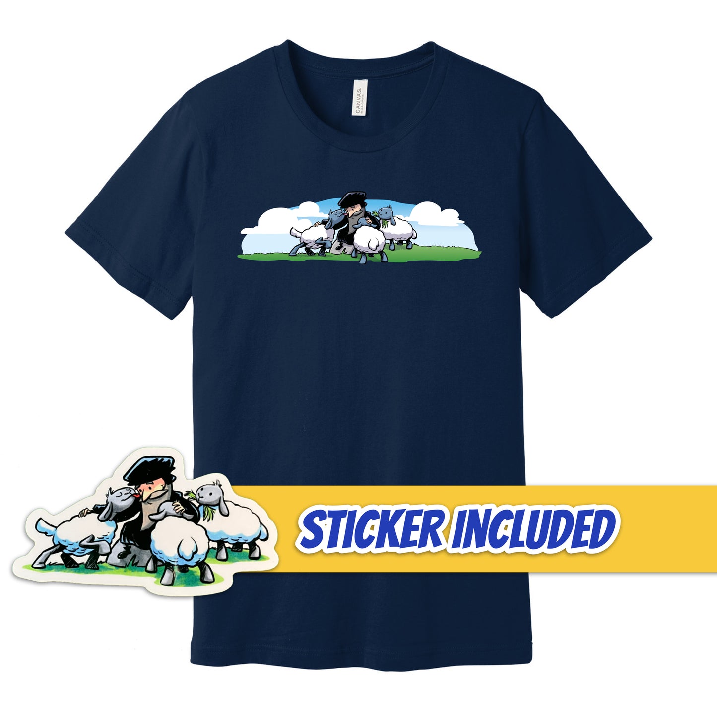 BUNDLE: John Calvin the Shepherd T-Shirt + Sticker