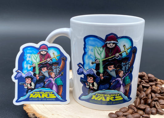 FREE STICKER + MUG: Theology Wars