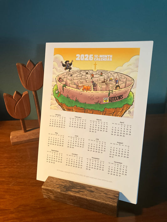 2026 RefToons 12 Month DESK Calendar