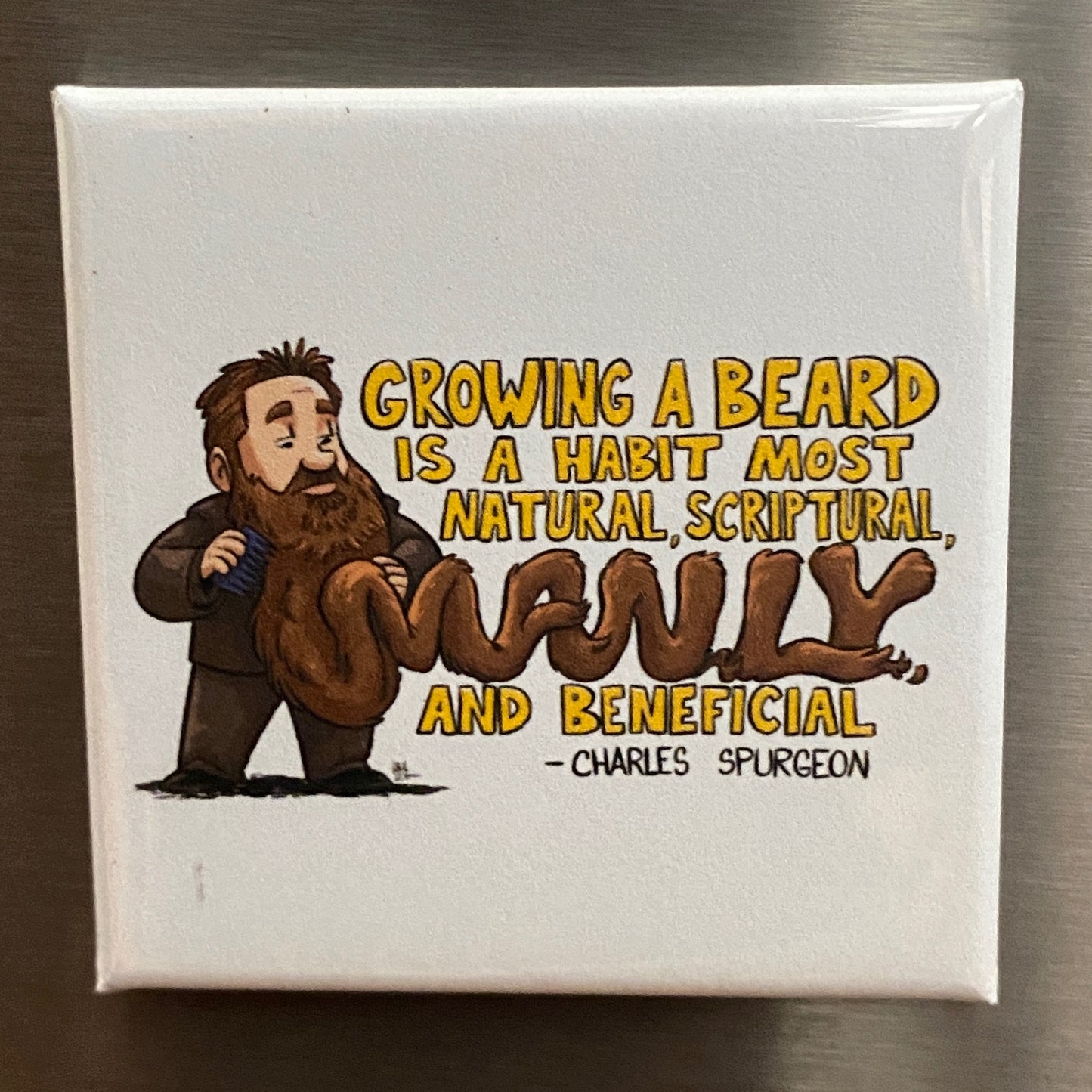 SQUARE MAGNET: Manly Beard (Spurgeon)