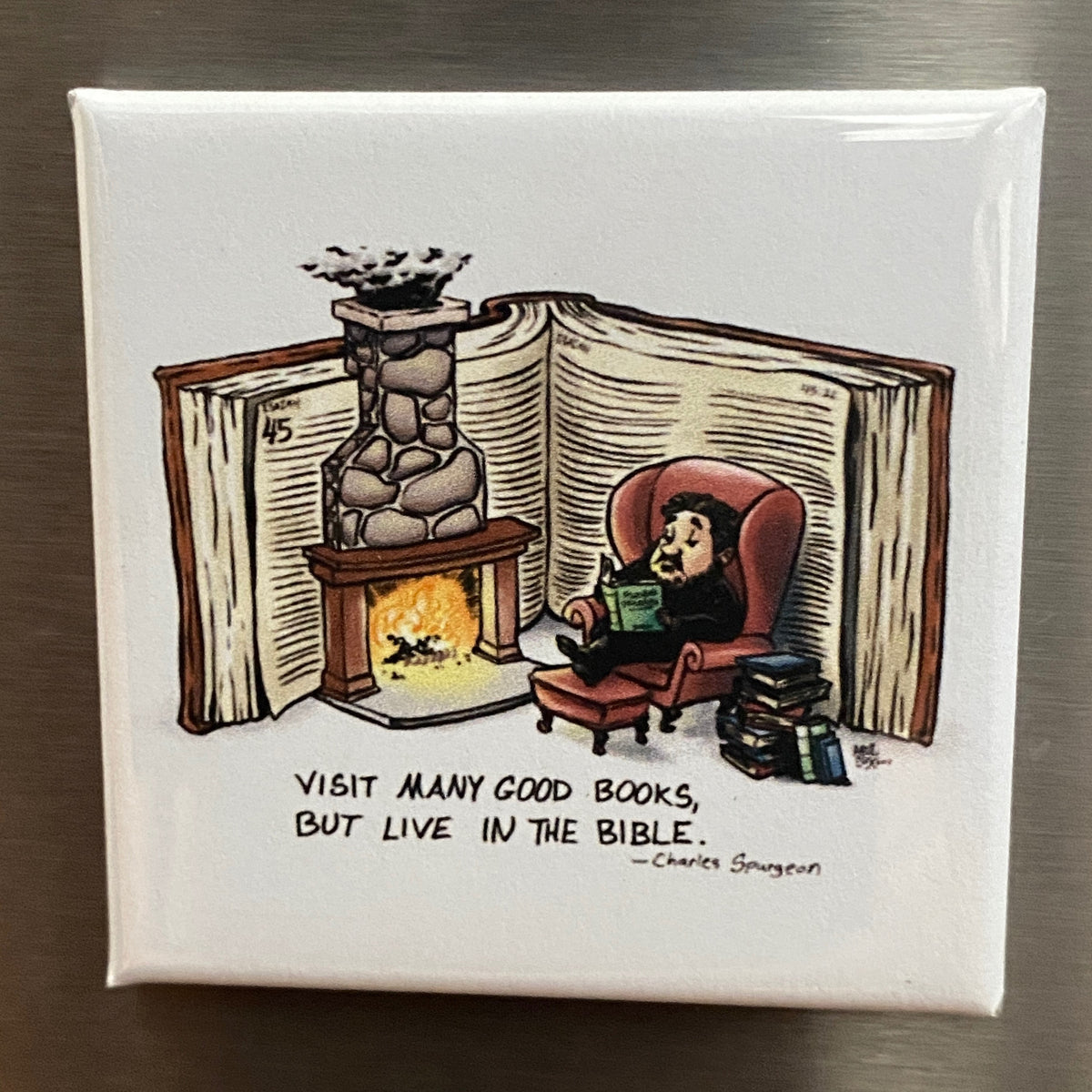 SQUARE MAGNET: Live in the Bible (Spurgeon)