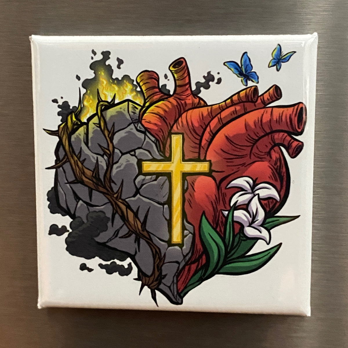 SQUARE MAGNET: Stone Heart