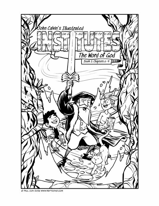 John Calvin's Illustrated Institutes Issue 2 Cover Coloring Page