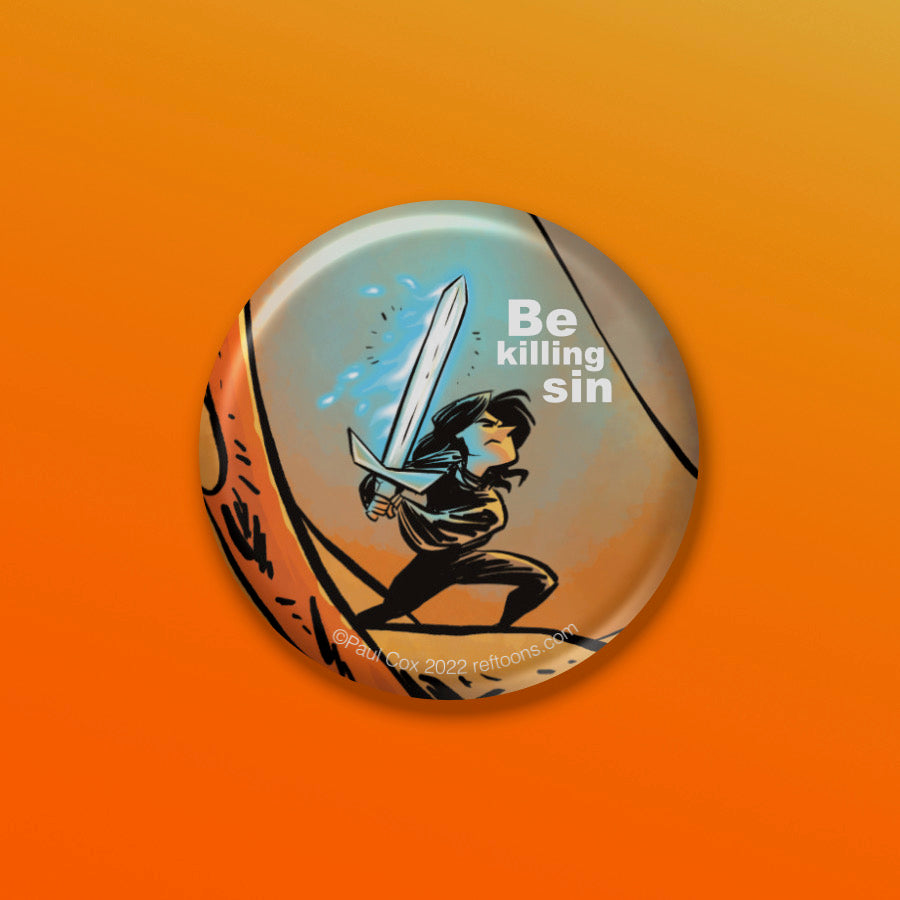 Rotating Keychain Charm: John Own, "Be Killing Sin"