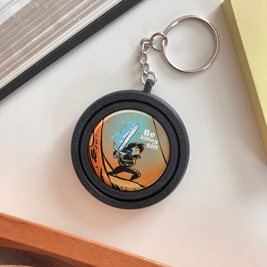 Rotating Keychain Charm: John Own, "Be Killing Sin"