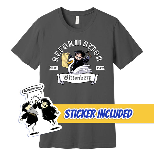 LIMITED EDITION BUNDLE: Swan of the Reformation T-Shirt + Sticker
