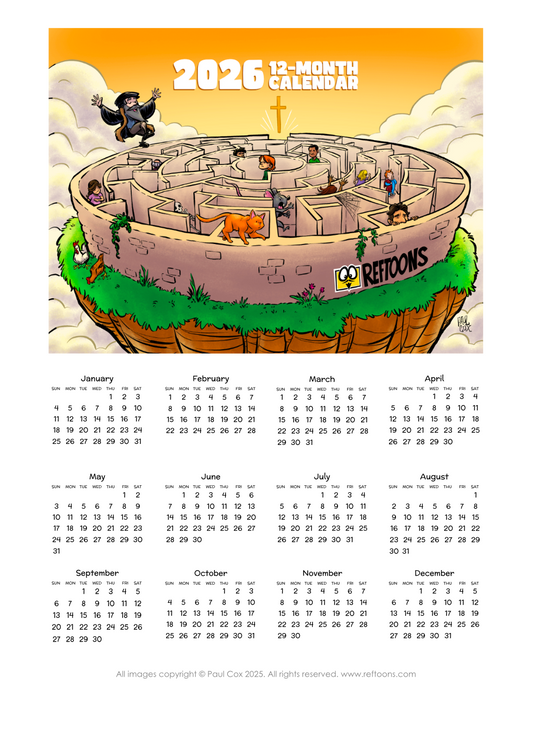 2026 RefToons 12 Month DESK Calendar