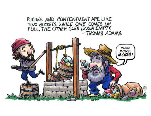 PRINT: Thomas Adams - Riches and Contentment