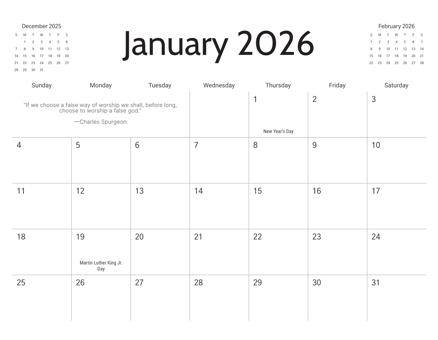 2026 RefToons 12-Month WALL Calendar