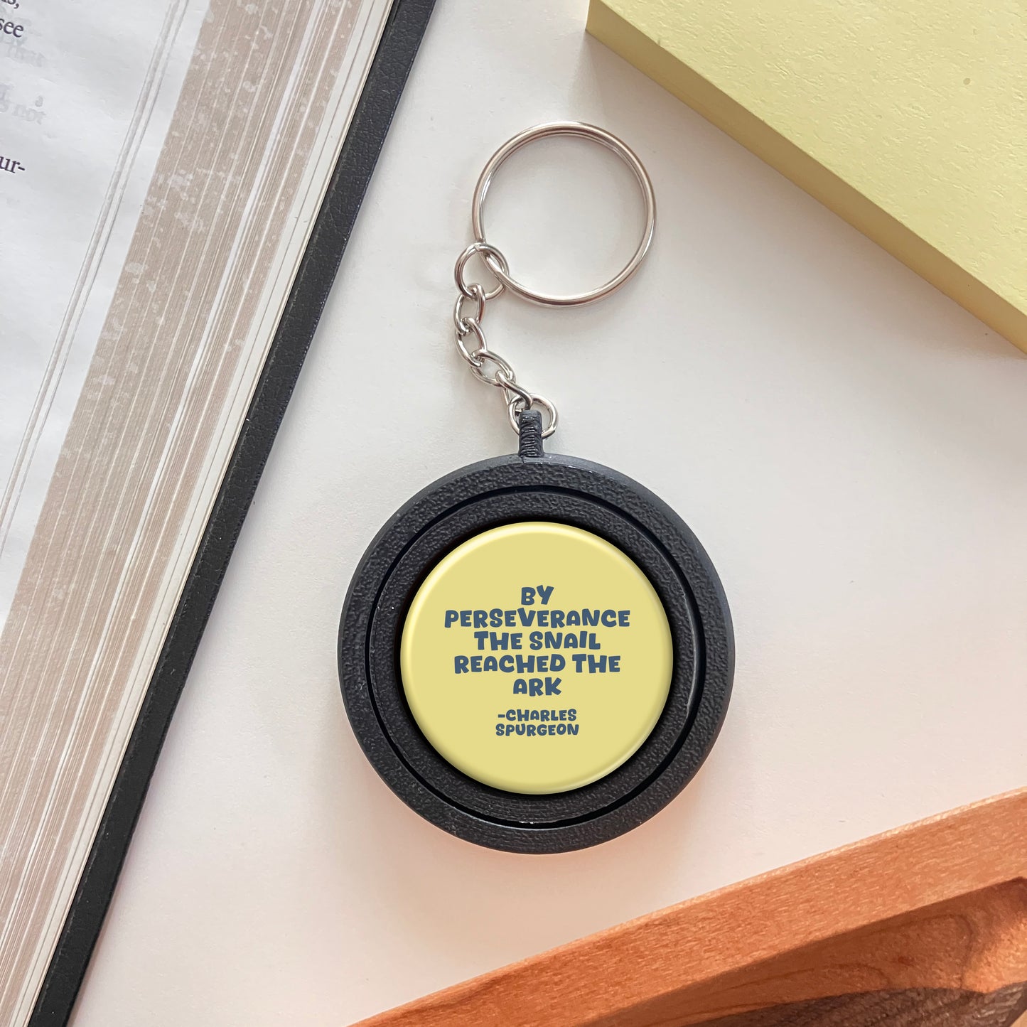 Rotating Keychain Charm: Spurgeon and the Snail