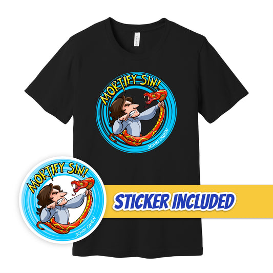 BUNDLE: Mortify Sin - Throat Grab T-Shirt + Sticker