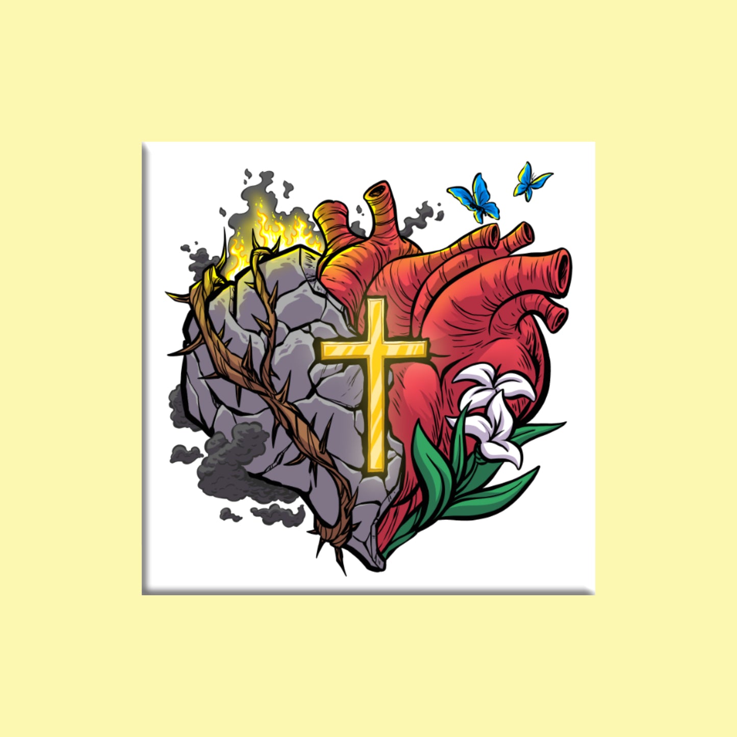 SQUARE MAGNET: Stone Heart