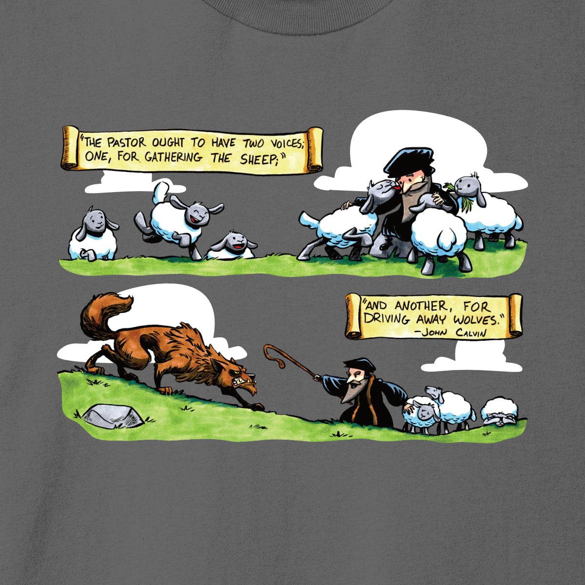 T-Shirt: John Calvin Two Voices