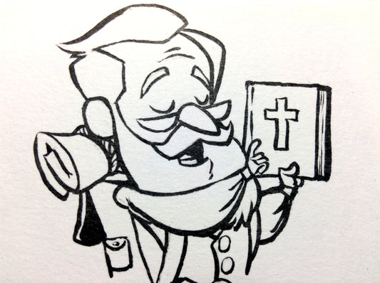 Pilgrim’s Progress Original Art - Evangelist Shows Christian