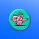 BUTTON or MAGNET: Harpist Pig